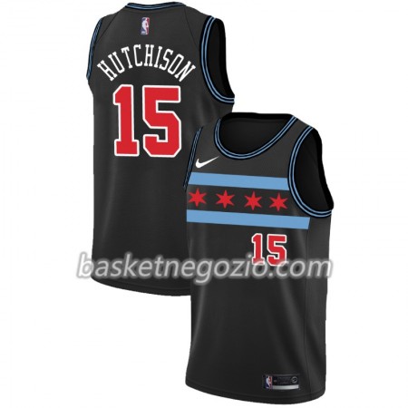 Canotte Uomo Chicago Bulls Chandler Hutchison 15 2018-19 Nike City Edition Nero Swingman
